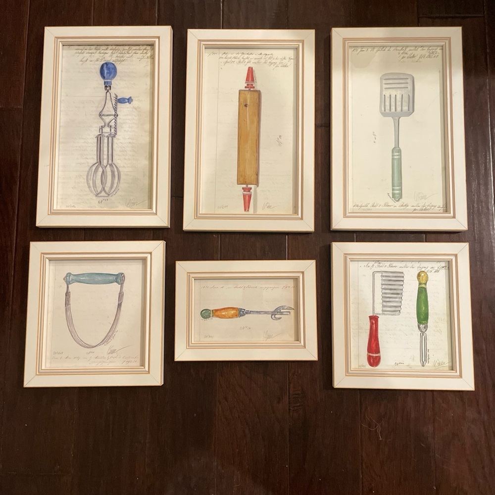 6 Spicher And Company Kitchen Tools Watercolor Art Prints
